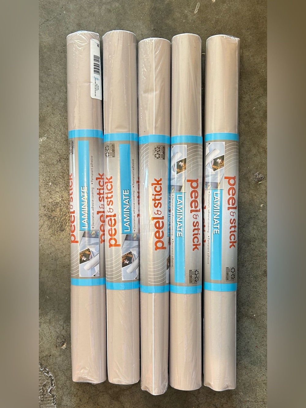 Duck Brand Peel Stick Laminate Taupe Contact Paper Adhesive Liner lot of 5 New